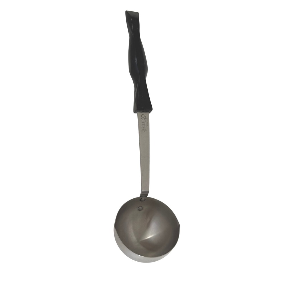 Cutco Vintage Ladle Stainless Steel Black Swirl Handle Made in USA 12.5 Inch